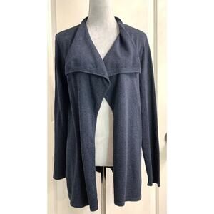 J. Jill Open Front Knit Cardigan Sweater Duster Shawl Blue Long Sleeve Sz S